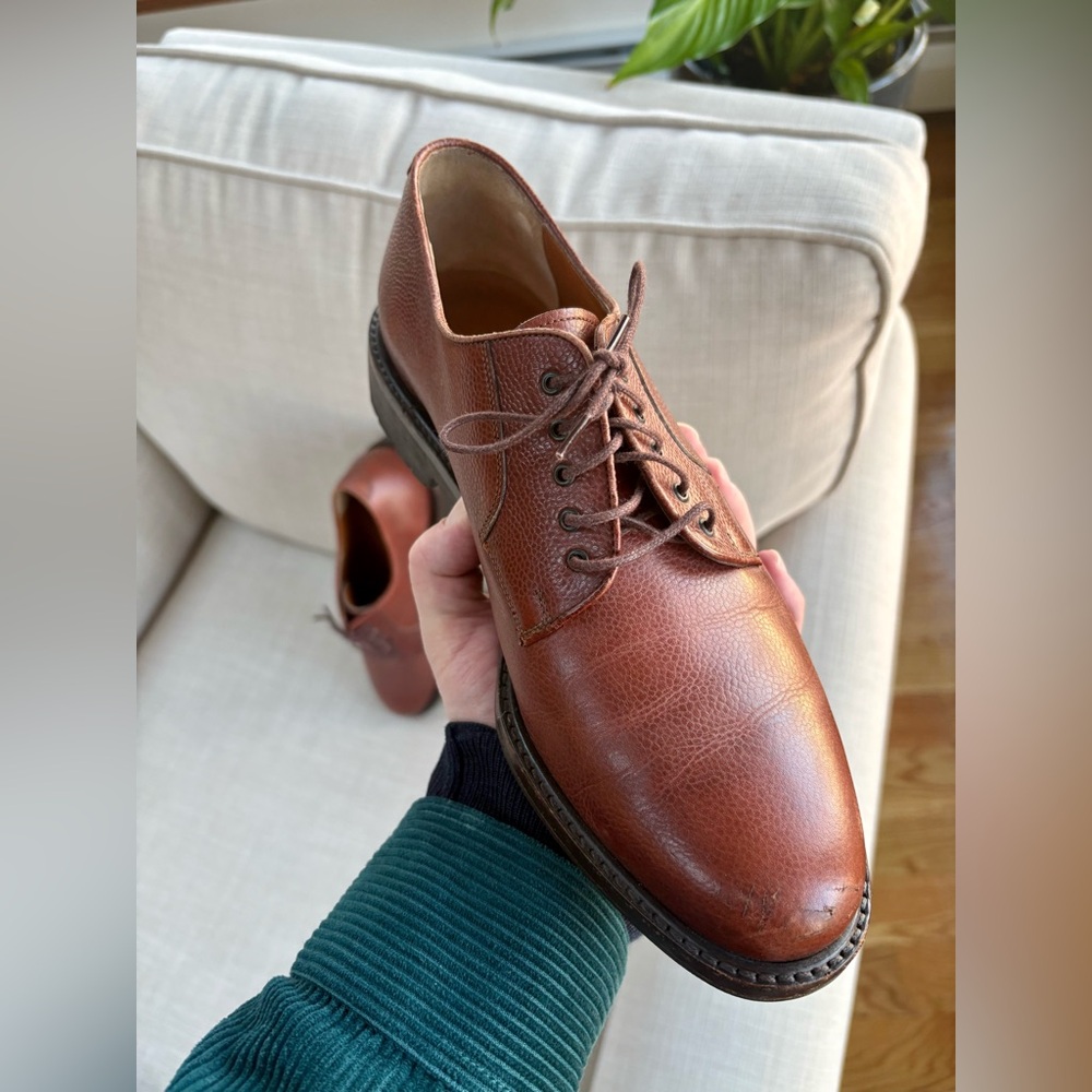 Elegant Tan Leather Men's Oxfords Salvatore Ferragamo